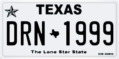 TX license plate DRN1999