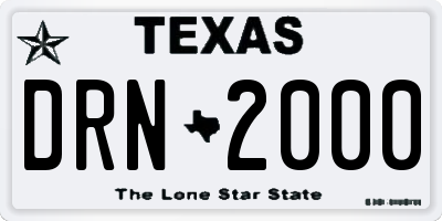 TX license plate DRN2000