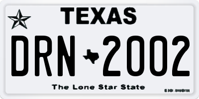 TX license plate DRN2002