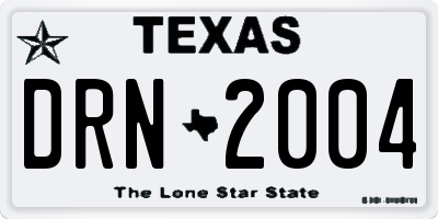 TX license plate DRN2004