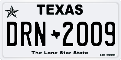 TX license plate DRN2009