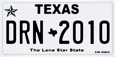 TX license plate DRN2010