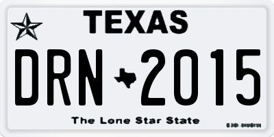 TX license plate DRN2015