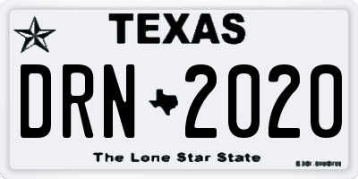 TX license plate DRN2020
