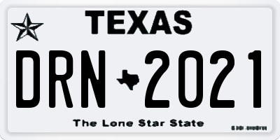 TX license plate DRN2021