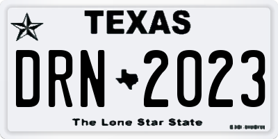 TX license plate DRN2023