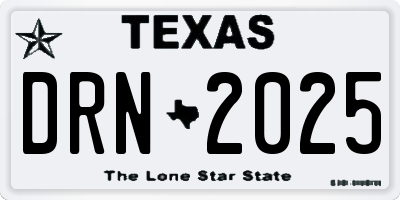 TX license plate DRN2025