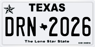 TX license plate DRN2026