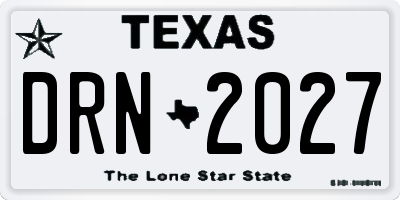 TX license plate DRN2027