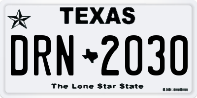 TX license plate DRN2030