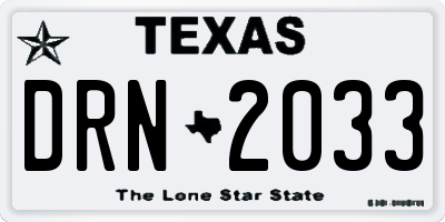 TX license plate DRN2033