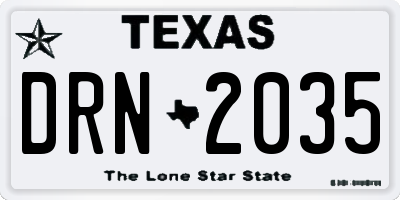 TX license plate DRN2035