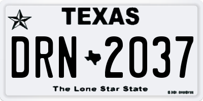 TX license plate DRN2037