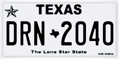 TX license plate DRN2040