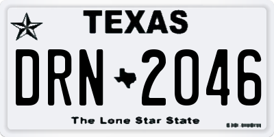 TX license plate DRN2046