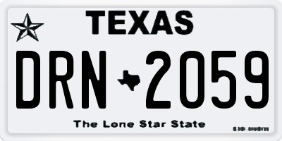 TX license plate DRN2059