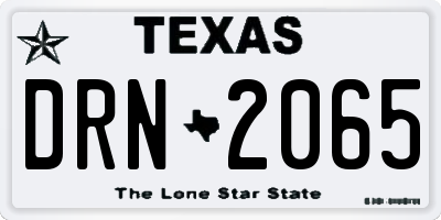 TX license plate DRN2065