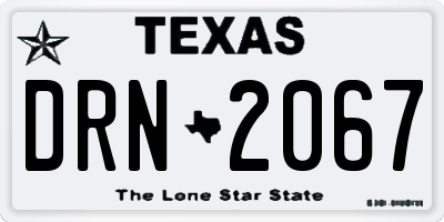 TX license plate DRN2067