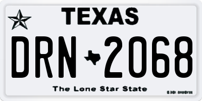 TX license plate DRN2068