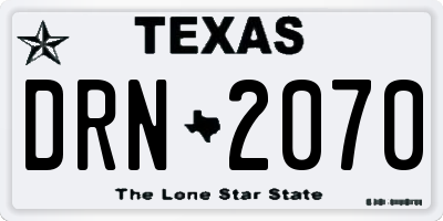 TX license plate DRN2070