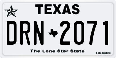 TX license plate DRN2071