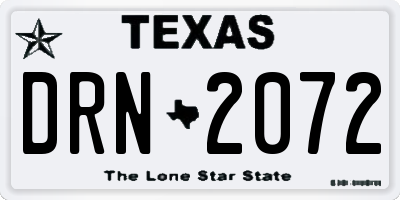 TX license plate DRN2072