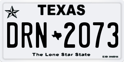 TX license plate DRN2073