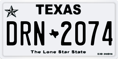 TX license plate DRN2074