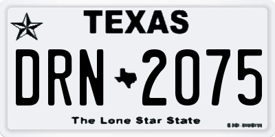 TX license plate DRN2075