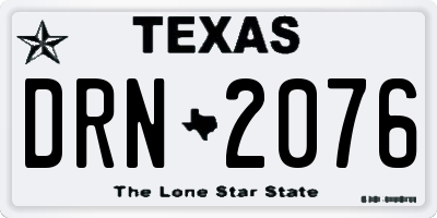 TX license plate DRN2076