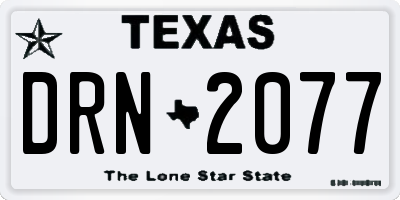 TX license plate DRN2077