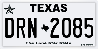 TX license plate DRN2085