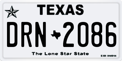 TX license plate DRN2086