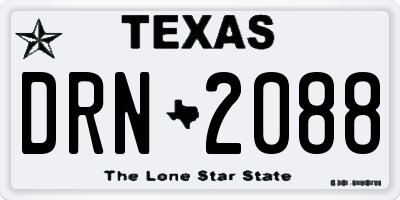 TX license plate DRN2088