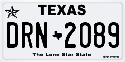 TX license plate DRN2089