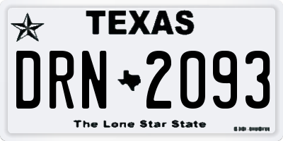 TX license plate DRN2093