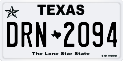 TX license plate DRN2094