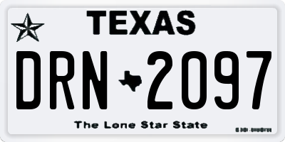 TX license plate DRN2097