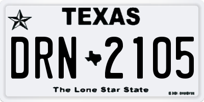 TX license plate DRN2105
