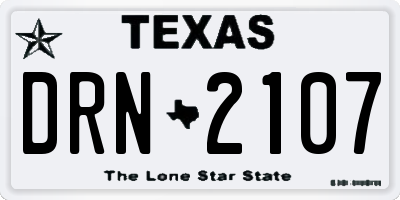 TX license plate DRN2107