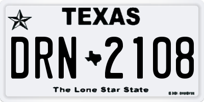 TX license plate DRN2108