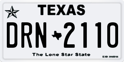 TX license plate DRN2110