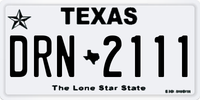 TX license plate DRN2111