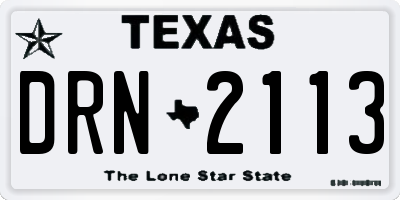 TX license plate DRN2113