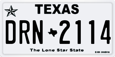 TX license plate DRN2114