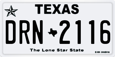 TX license plate DRN2116