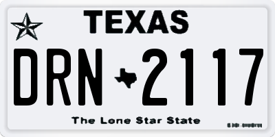 TX license plate DRN2117