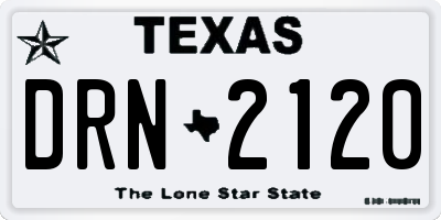 TX license plate DRN2120