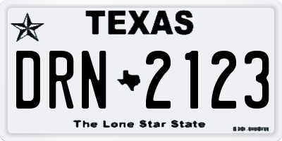 TX license plate DRN2123