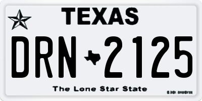TX license plate DRN2125